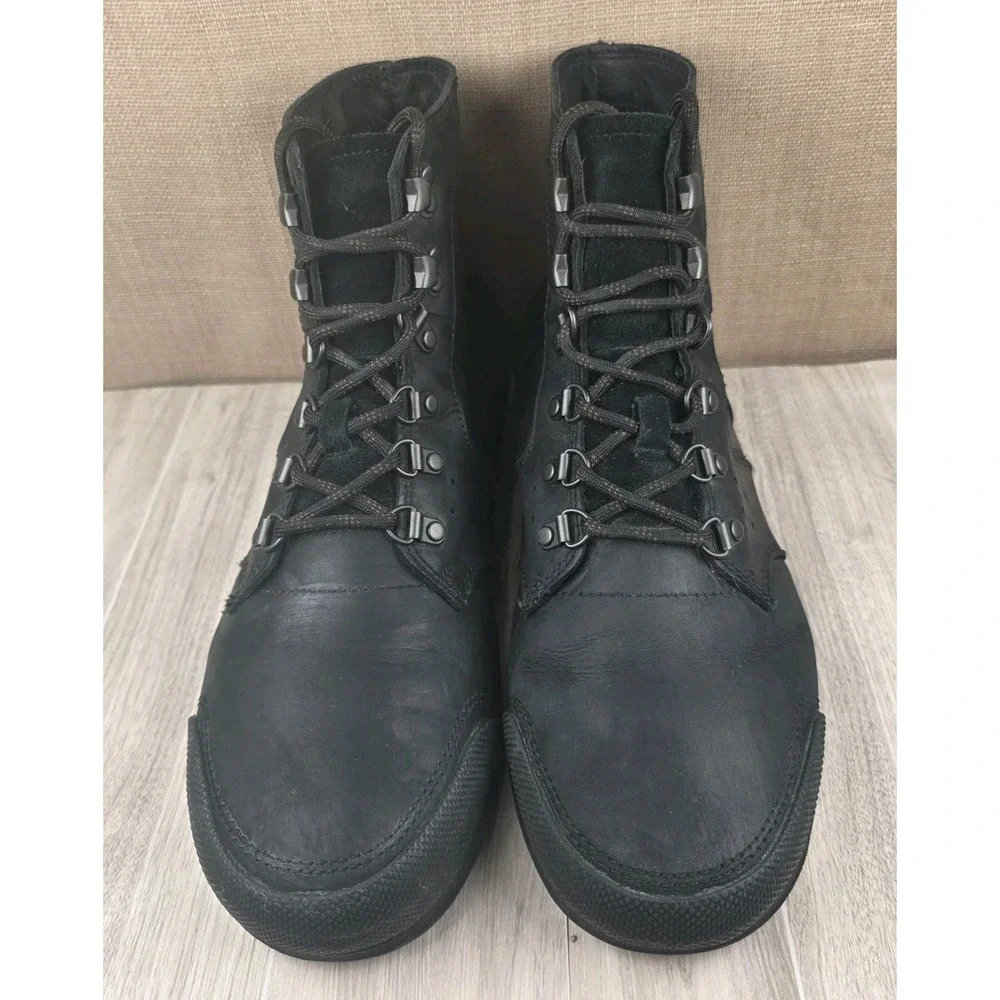 Sorel Ankeny Mid Hiker Mens 10.5 Black Nubuck Leather Waterproof Ankle Boots